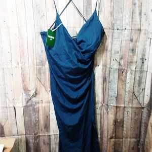 HALARA Navy Blue Midi Dress